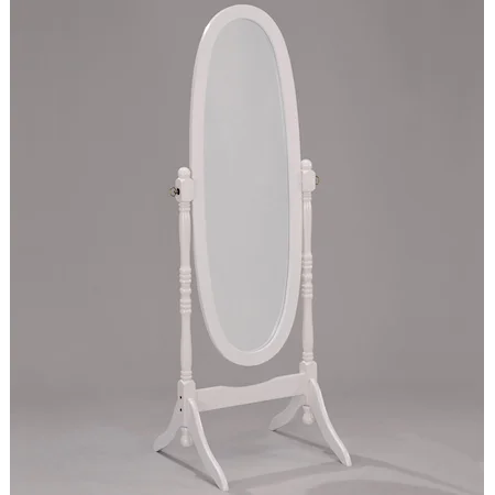 White Finish Cheval Mirror